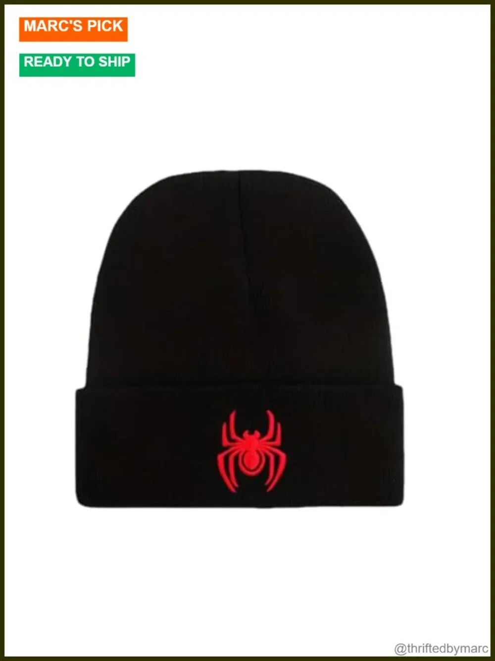 Y2k Knitted Spider Graphic Beanie Hat for Women Men Warm Winter Skull Cap